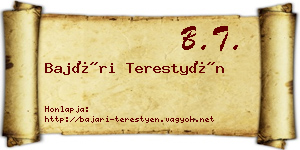 Bajári Terestyén névjegykártya